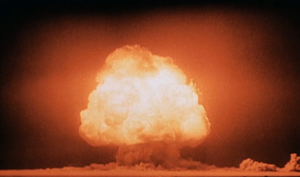 Mushroom cloud from a nuclear explosion.