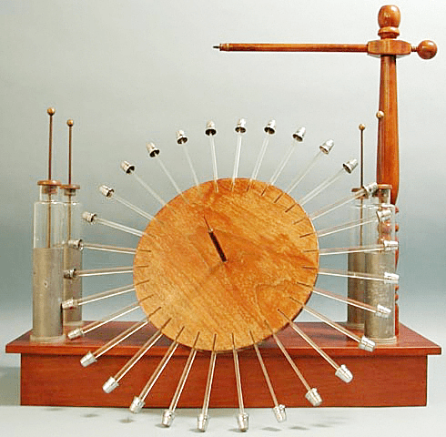 Wooden electrostatic generator on display