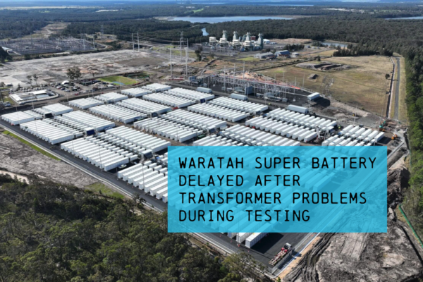 Aerial view of large battery storage facility