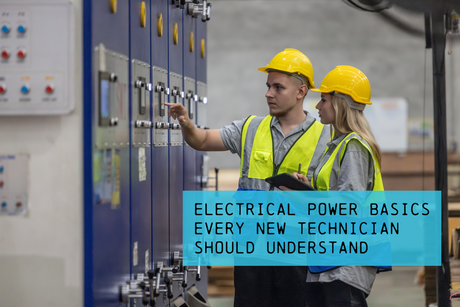 Technicians inspecting industrial electrical control panels